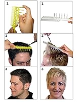 Vista 2 de Scissor Clipper Over Comb Hair Cutting Tool - DIY Home Hair Cutting Guide Comb Set (Classic Set, Yellow)