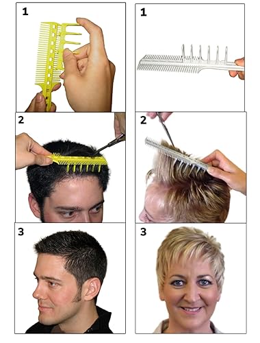 Miniatura 2 de Scissor Clipper over peine Peluquería Herramienta Kit (Negro, Gris, o amarillo), Amarillo