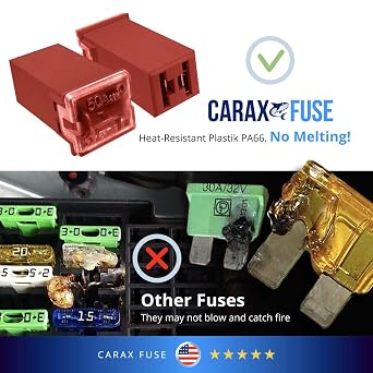 CARAX Glow Fuse Premium Fuse Cartridge Tall Standard Fuse Mix Kit 12 pcs. Glow When Blown LED Automotive Fuse Smart Auto Glow Fuse Easy Identification 12 pcs.