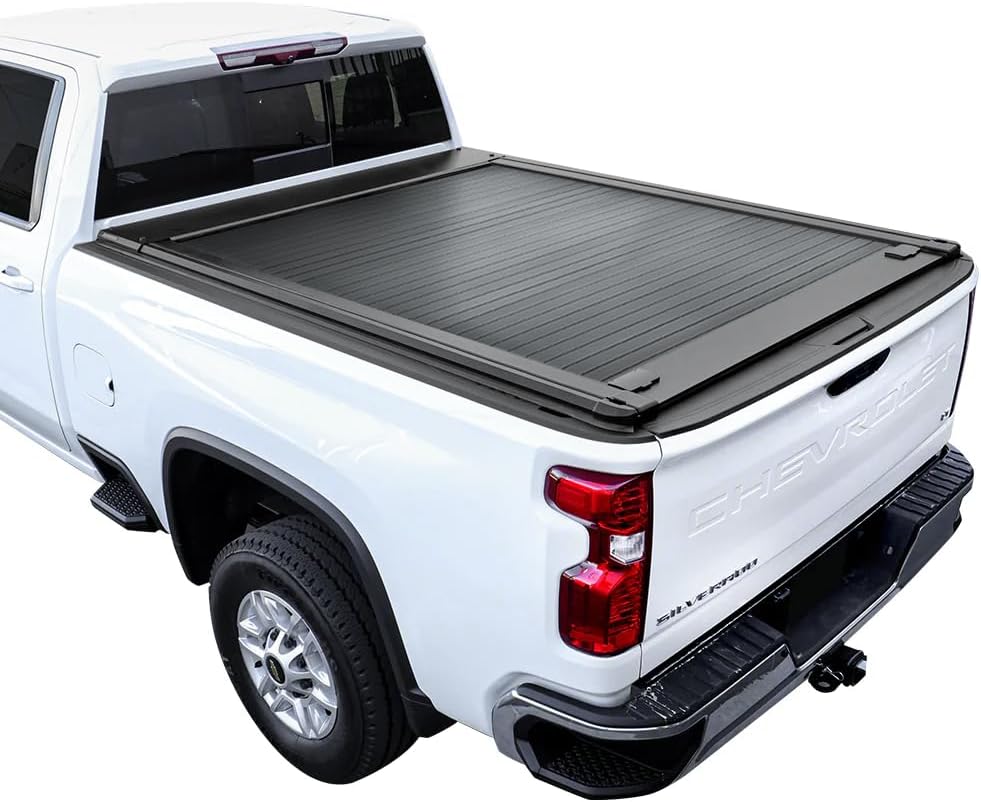 Syneticusa MR Retractable Hard Tonneau Cover Fits 2020-2025 Silverado/Sierra 2500 HD/3500 HD 6'8