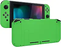 eXtremeRate Placa traseira de toque macio para console Nintendo Switch, carcaça do controle portátil NS Joycon com botões completos, capa de substituição para Nintendo Switch - verde