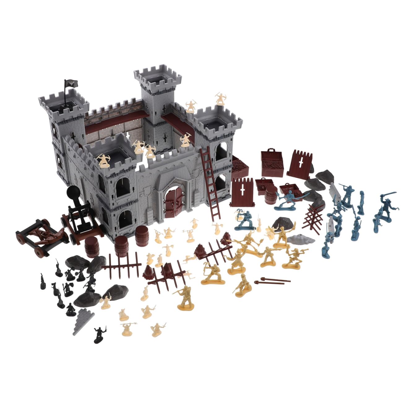 Uonlytech Set di Giocattoli da Costruire a Tema Pirata, Fortezza Medievale, 310 Pezzi, Plastica, Accessori Inclusi, per Ragazzo Ragazza, Compleanno e Natale
