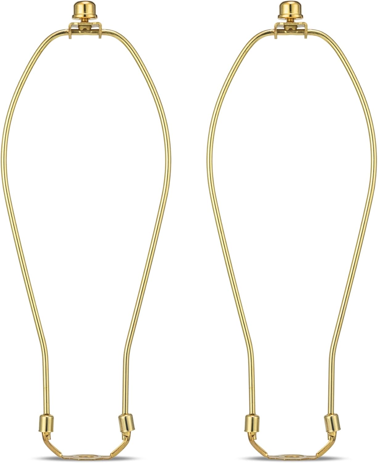 12 Inch Detachable Lamp Shade Harp Holder for Table and Floor Lamps,2 Set Heavy Duty Lamp Shade Bracket with 3/8 Standard Saddle and Lamp Finial,Polished Brass