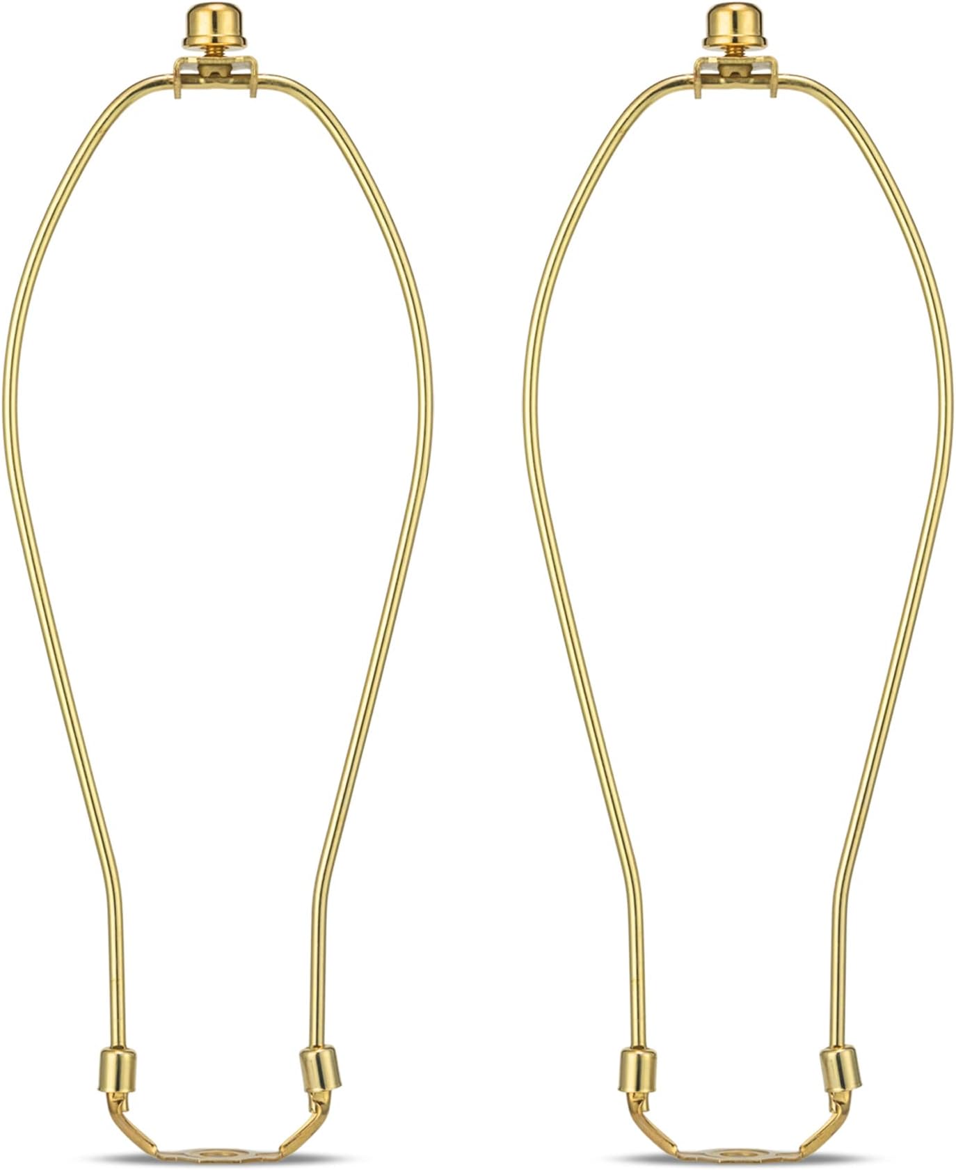 12 Inch Detachable Lamp Shade Harp Holder for Table and Floor Lamps,2 Set Heavy Duty Lamp Shade Bracket with 3/8 Standard Saddle and Lamp Finial,Polished Brass