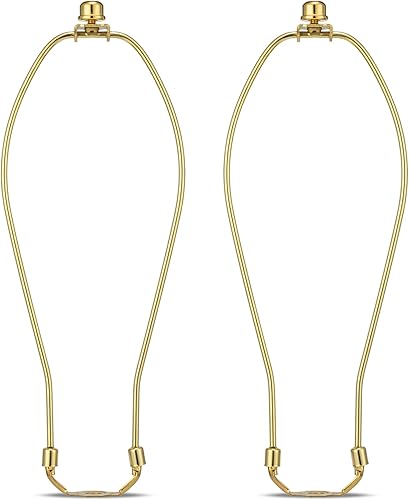 Miniatura 63 de Arpa de lámpara de latón de 8 pulgadas, 2 juegos, soporte de sombra desmontable para lámparas de mesa y pie, soporte resistente con sillín y remate