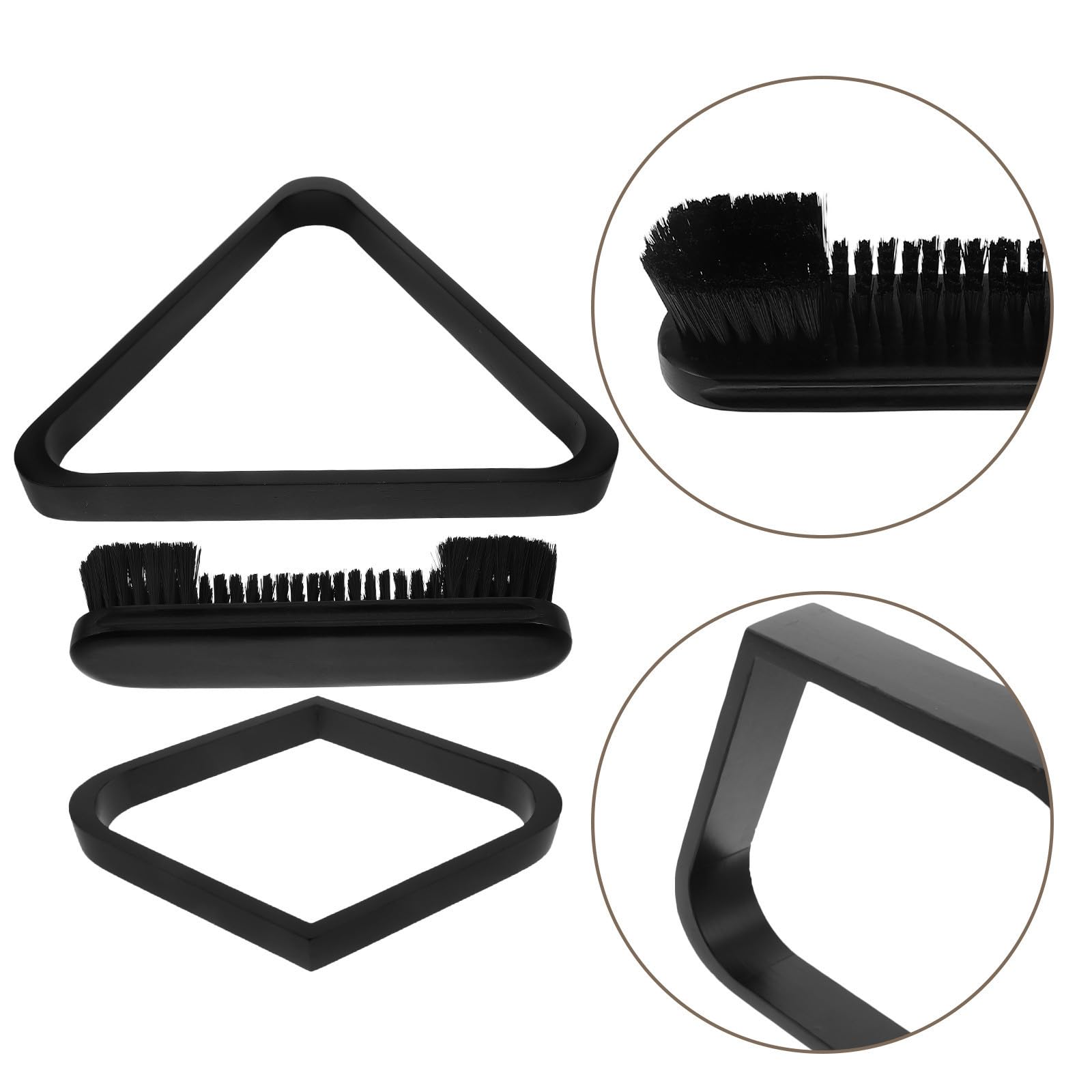 Support Triangulaire de Billard en Bois Massif Noir, Kit Élégant pour Placement Fluide et Entretien Facile, pour Soirées à Domicile