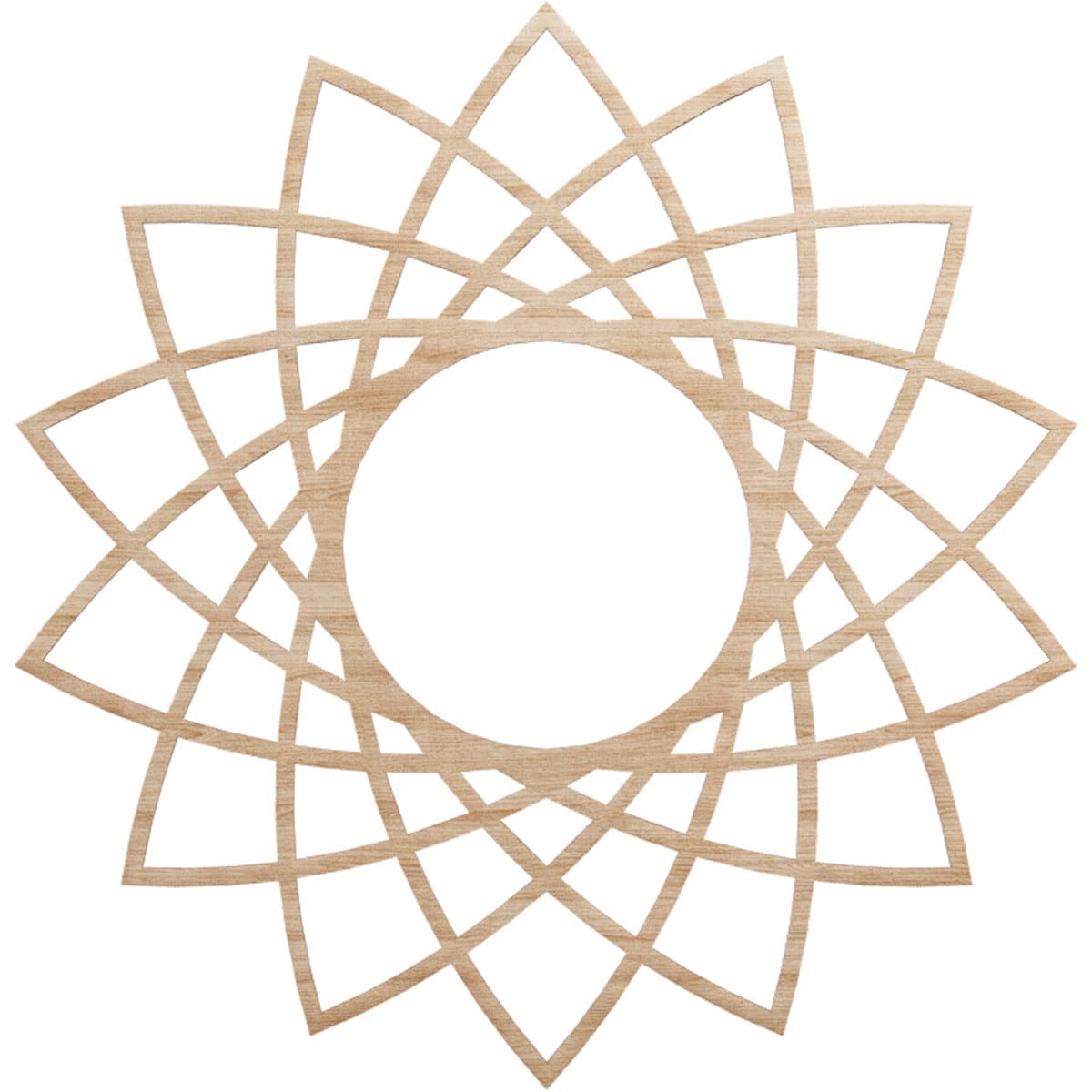 Ekena Millwork 30"OD x 11 1/2"ID x 1/4"T Eleanor Wood Fretwork Pierced Ceiling Medallion, Alder