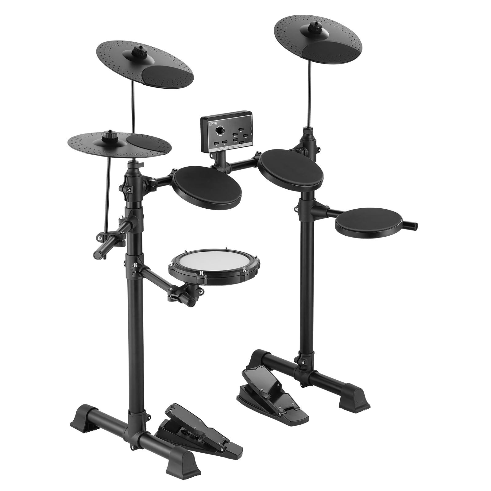 VEVOR Set di Batteria Elettronica 15 Kit 150 Suoni, Rullante Mesh 65,5 mm Con Supporto USB MIDI, Piatti, Bacchette, Cuffie - per Principianti e Adulti