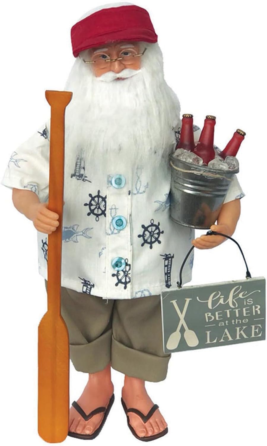 Overstock 15" Life is Better at The Lake Claus Santa Figurine