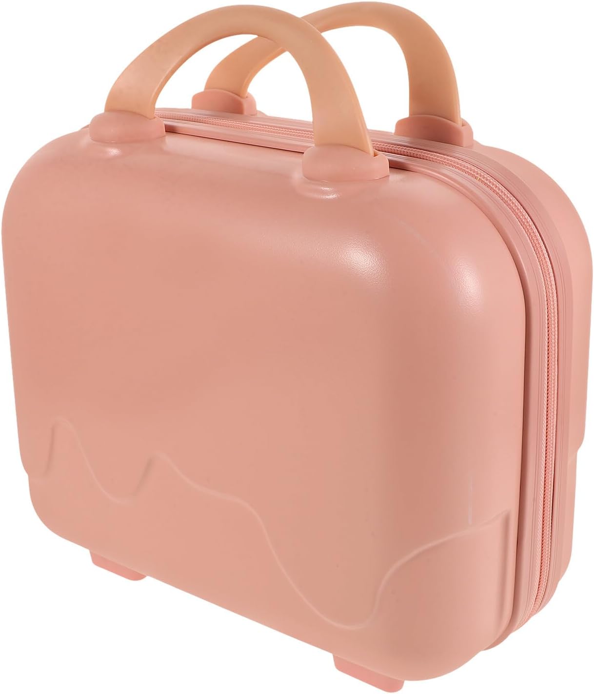 Hard Shell Makeup Case Portable Cosmetic Train Case with Handle Pink Travel Jewelry Organizer for ’s Suitcase
