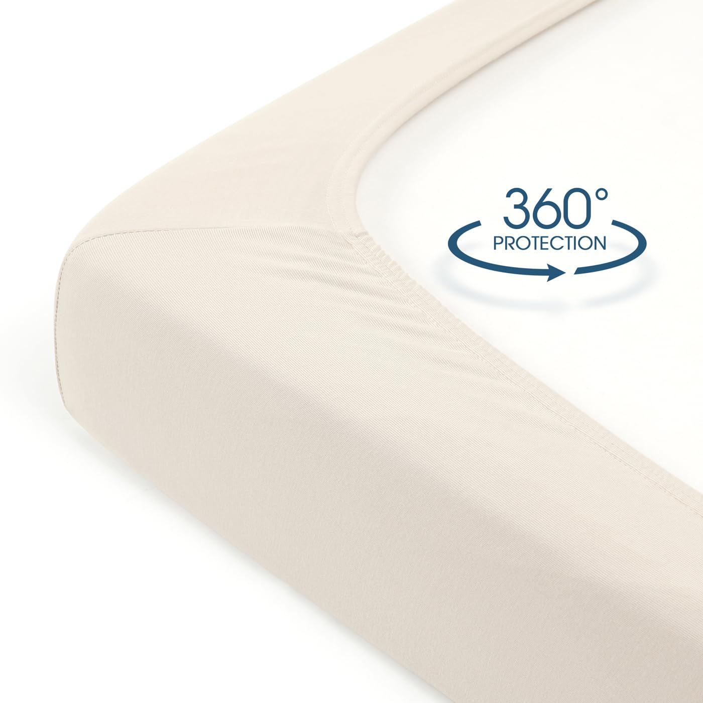 GRSSDER Jersey-Spannbettlaken für Jungen und Mädchen, dehnbar, ultraweich, 2er-Pack, universell passend für alle Standard-Matratzenauflagen, sicher und anschmiegsam, Naturcreme/Beige