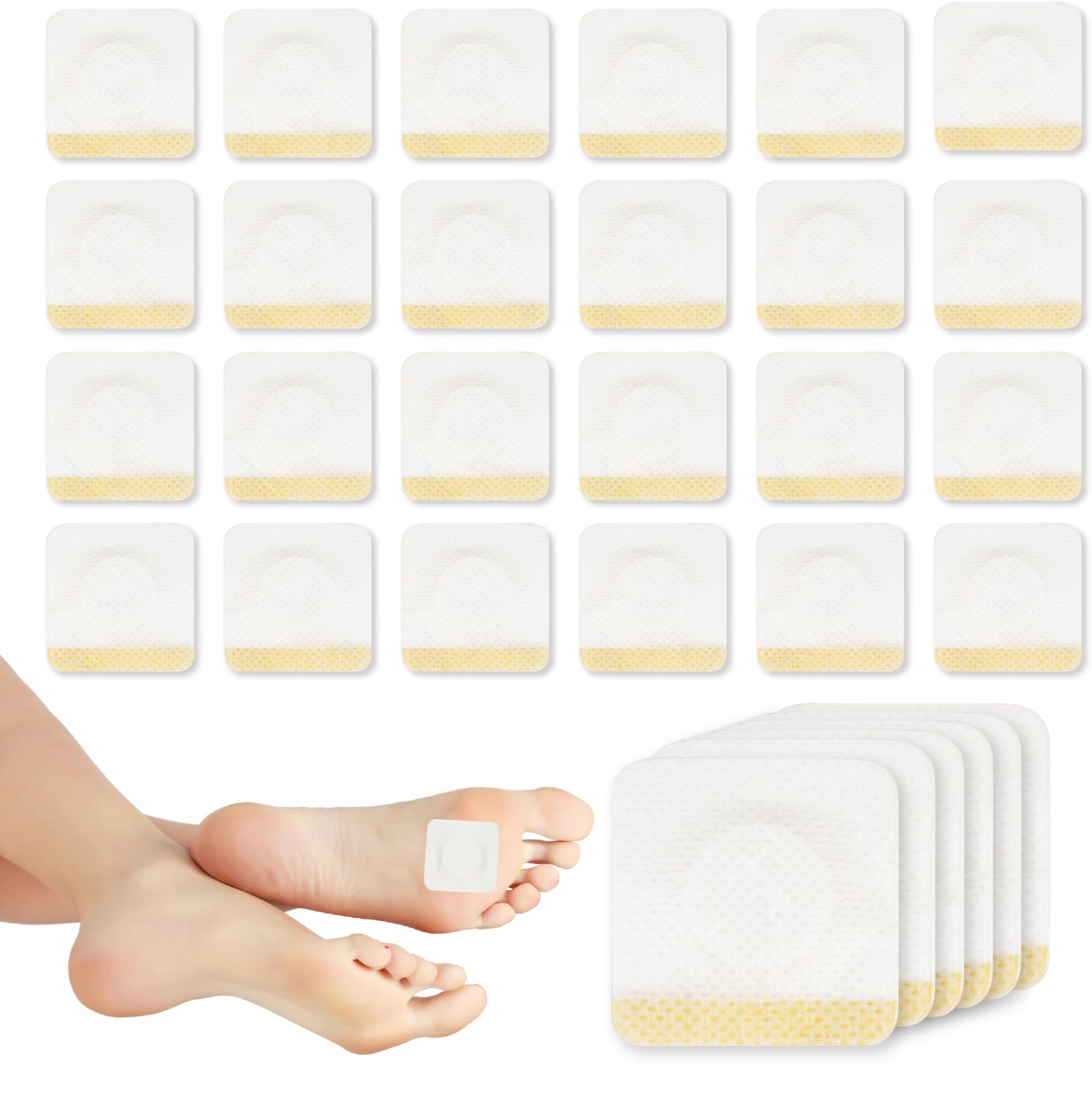 SmartMaster Bunion Cushions Pad 30 Pcs, Foot Bunion Protector Pads Toe Fabric Soft Self Adhesive, Bunion Relief Pads Anti Friction Reduce Foot Heel Pain (Square)