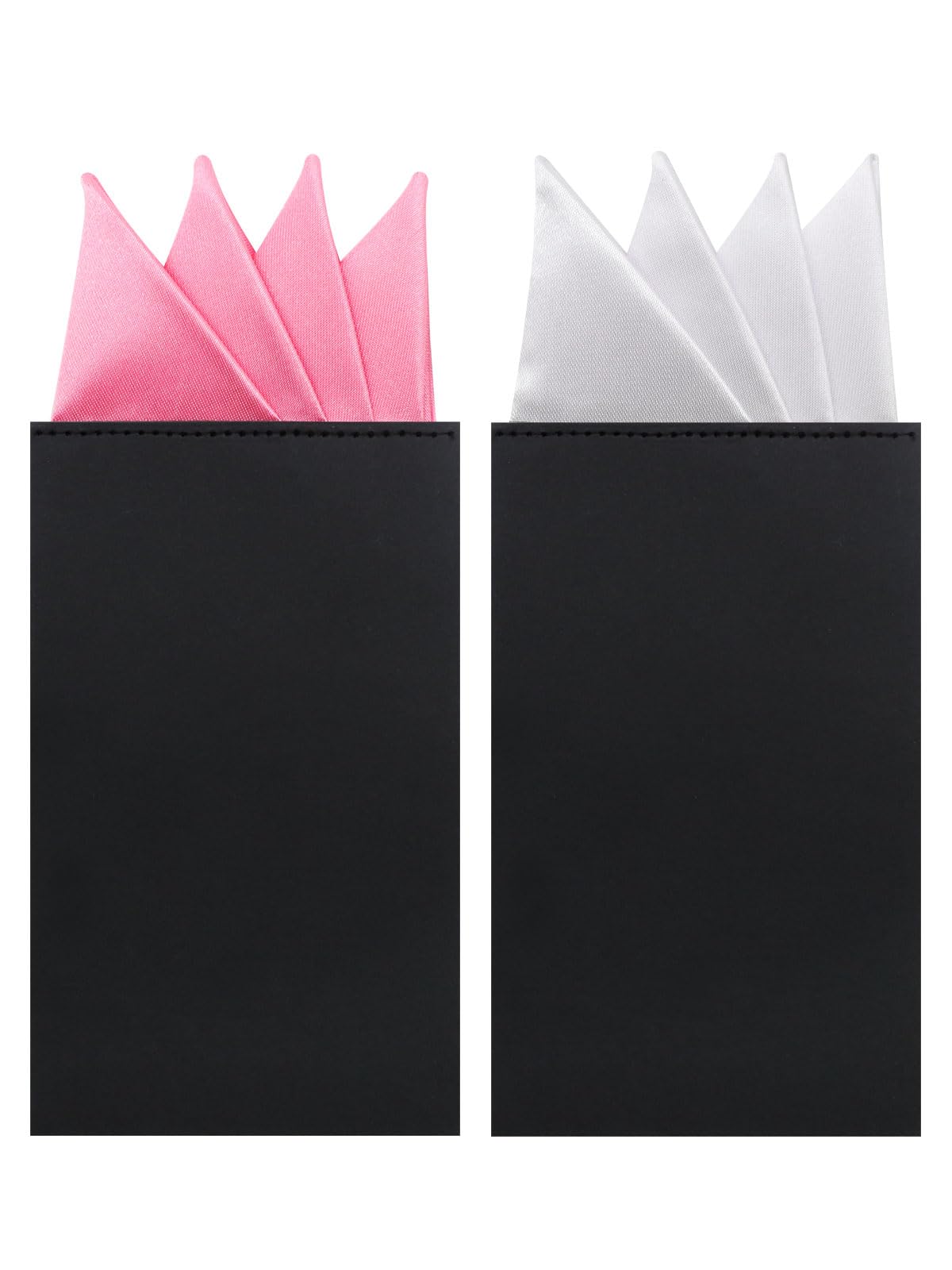 Luckyvestir Pocket Squares for Men Prefolded, Mens Handkerchiefs on Card, White Black Pocket Square for Suit Jacket Tuxedo
