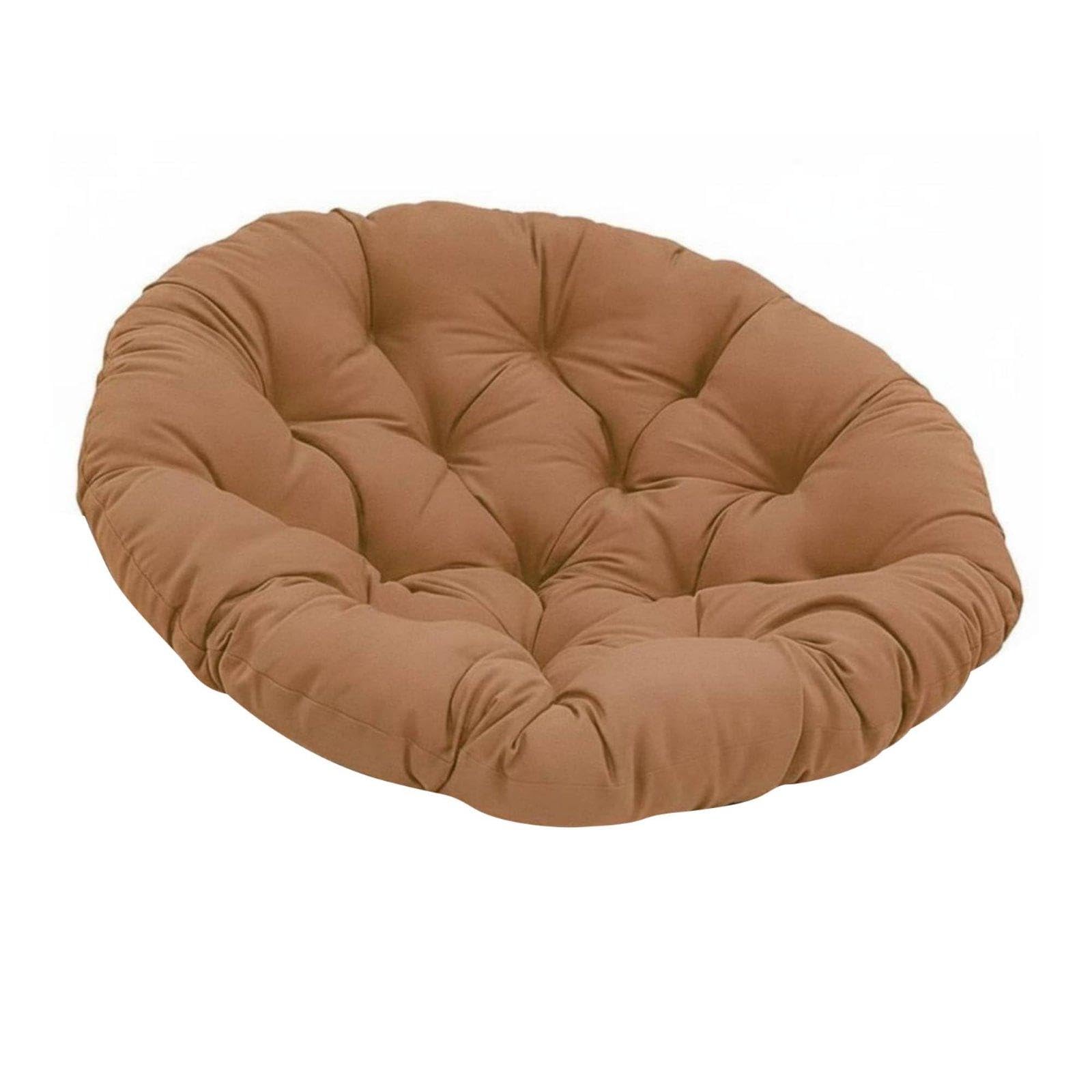 Hanging Swing Seat Cushion Soft Textile Round Hanging Basket Chair Cushion for Balcony, Living Room Brown 100CM | Cushions & Pads | Patio & Garden Furniture | Yard Garden & Outdoor Living-image-10