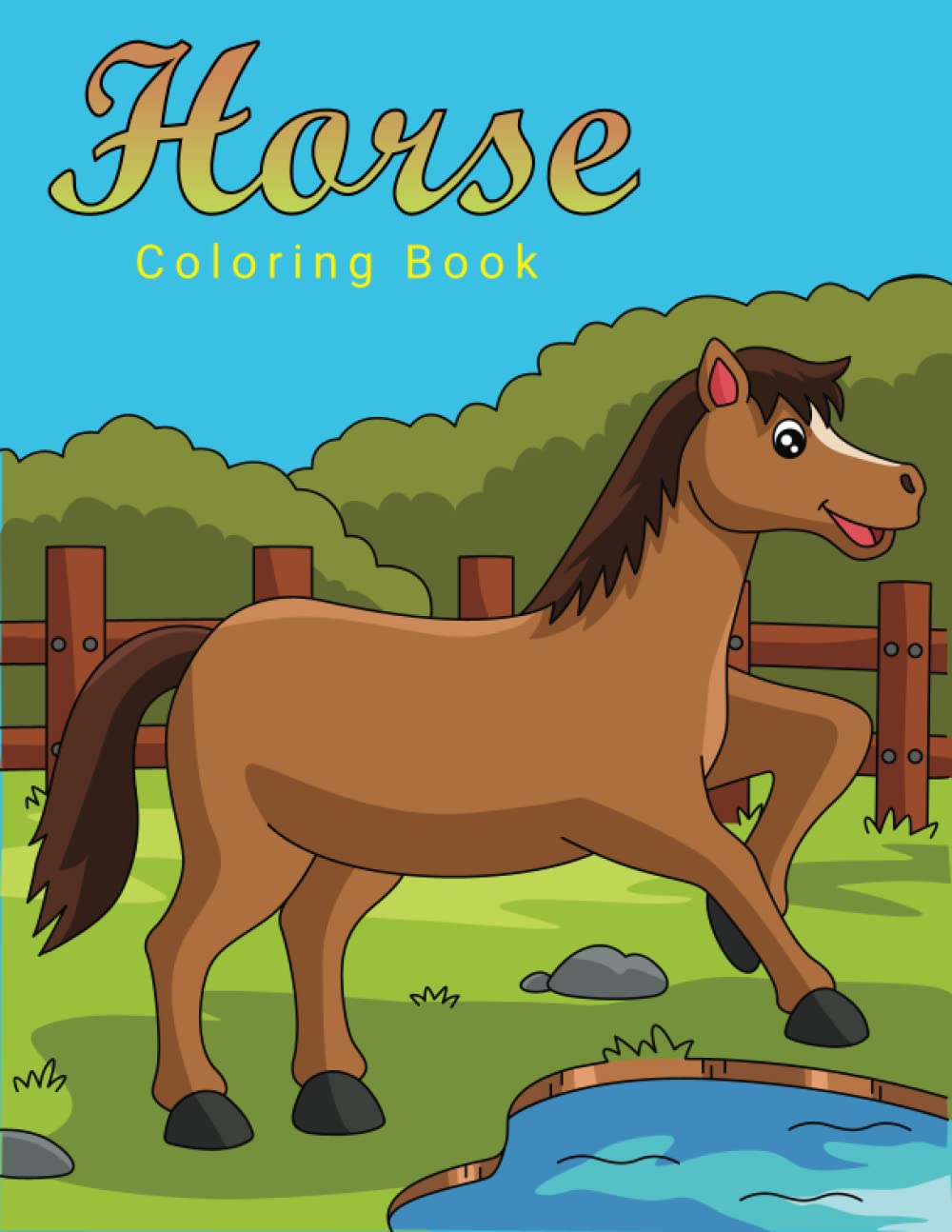 Horse Racing Coloring Book: For Kids Teens and Adults
