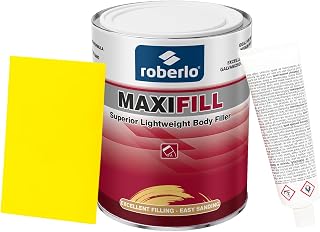 Maxifill Superior Lightweight Body Filler - Easy Sanding, Lightweight & Paintable for Car Repairs - Adheres to Fiberglass, Metal, Plastic & More - Ideal for Dents & Scratches -1 Liter+Hardener