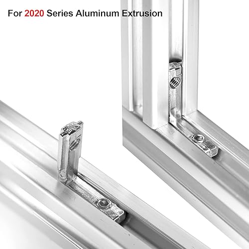 Miniatura 10 de 30 juegos de conectores de extrusión de aluminio interior con tornillos, 2020Series L en forma de L, conector de esquina interior negro Soporte de
