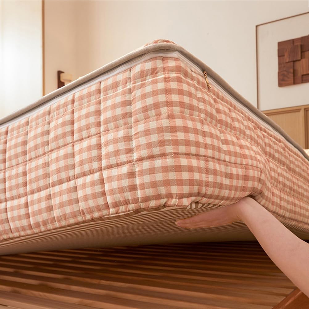 Quilted Futon Mattress Cover Zippered, Japanese Floor Mattress Futon Cover Queen King Full Size RV Mattress Futon Slipcovers, Washable Camping Mattress Protective Cover,A,150x200cm/59x79in