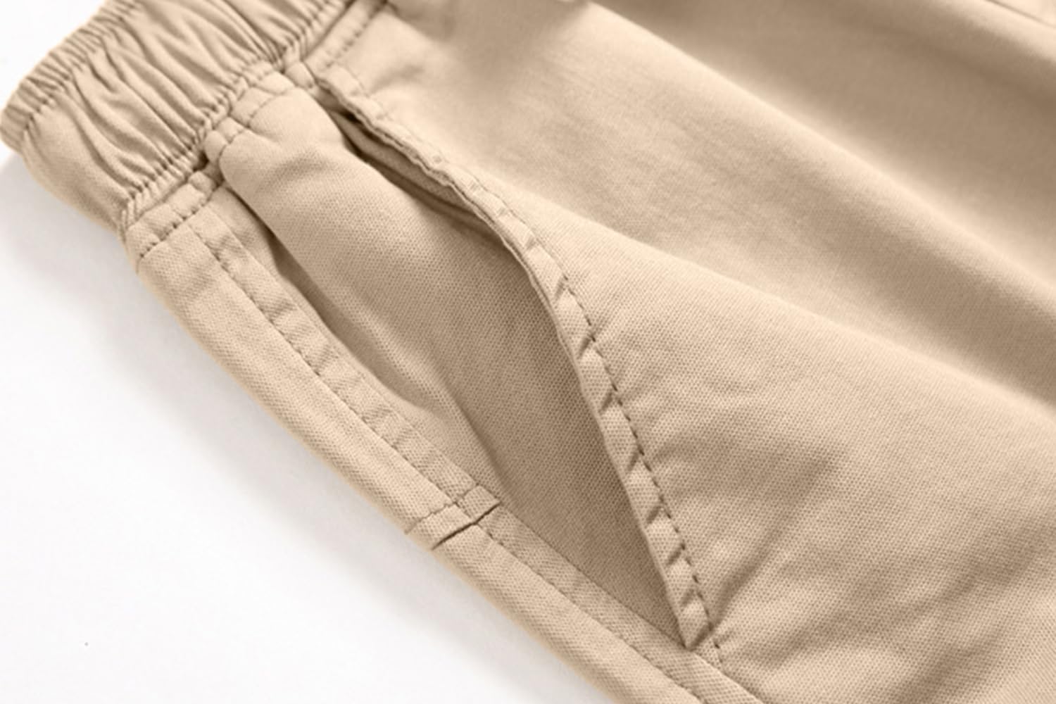 SHOOYING Boy's Cargo Pants Cotton Casual Elastic Joggers Trousers, 6-14 Years 6-7 Years I-khaki