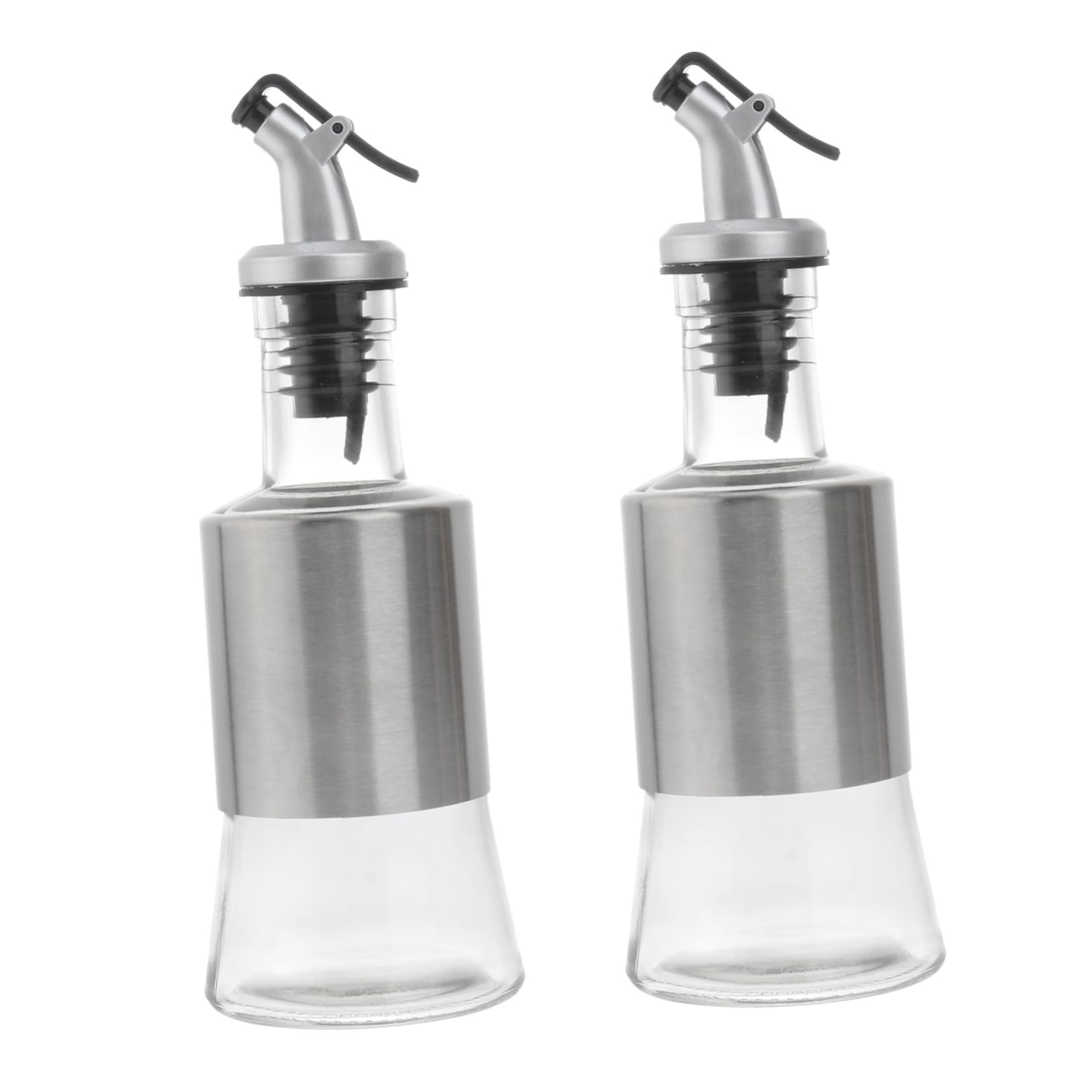 Bcjmkdx One Color Oil Cruet, 2 Pcs Glass Oil Dispenser Bottle Refillable Seasoning Containers With Drip Spout