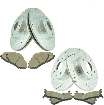 Disc Brake Rotor and Ceramic Pad Set Kit Front Rear Side Performance 267890045