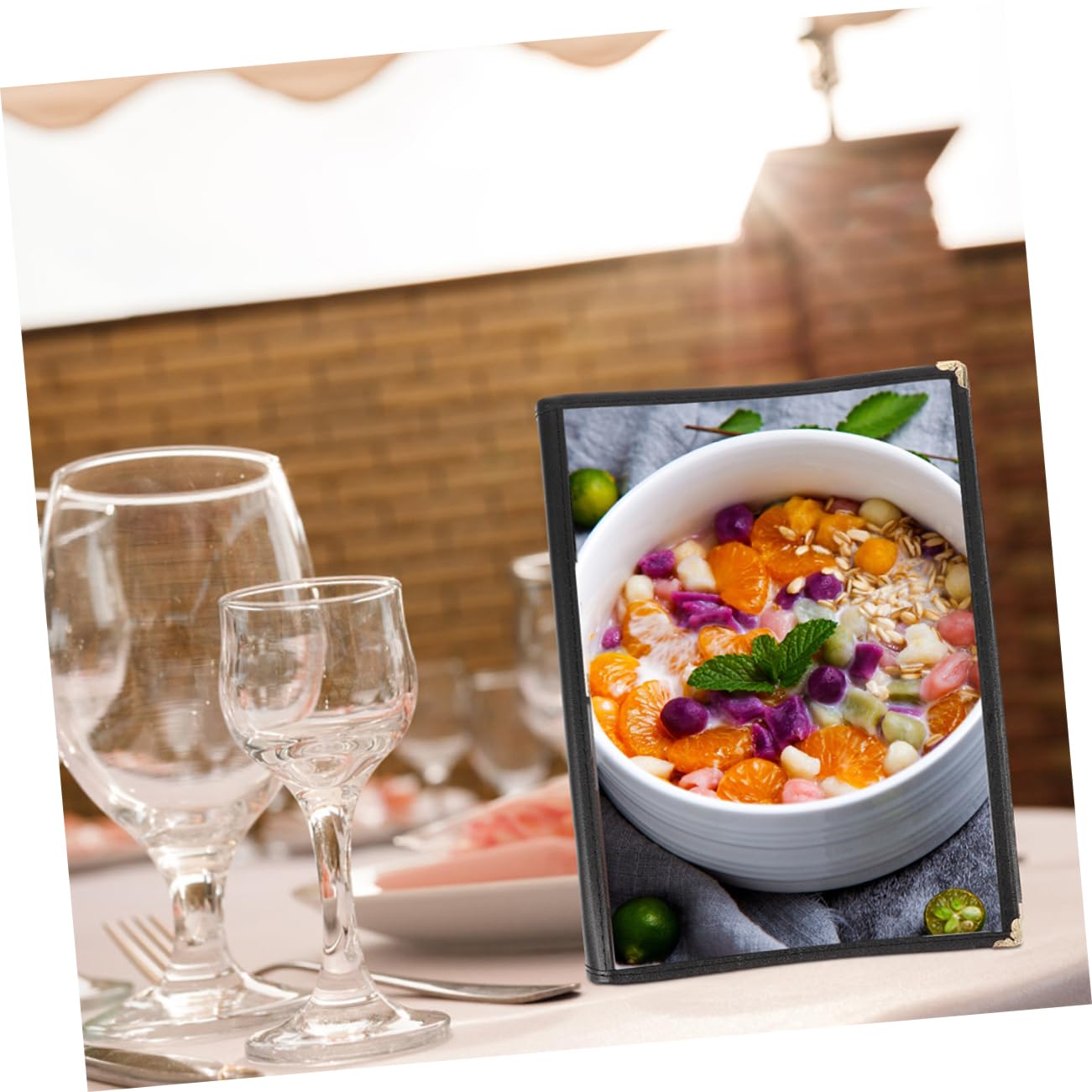 Menu Holder Pages Cover for Restaurant and Bar Elegant Menu Book Versatile Display for Drinks and Food Options