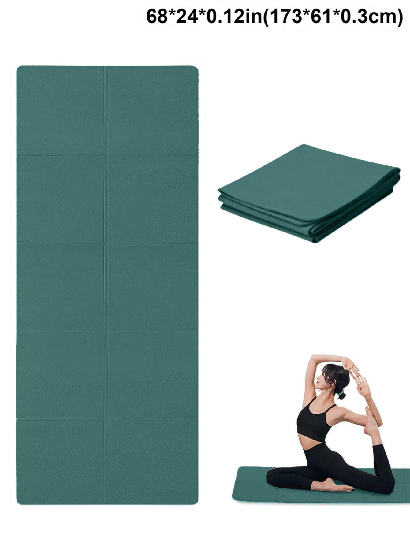 Tapis de Yoga Classique pour Femme et Homme, NIUAWASA Tapis de gymnastique portable EVA de 3mm pour Remise en Forme Le Yoga Cours de Pilates Entraînement Extérieur Camper Voyager