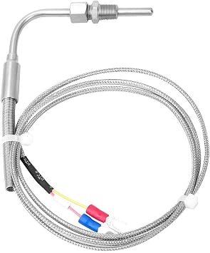 Temperature Sensor Probe, K-Type Thermocouple Temperature Sensor Probe 90 Degree Elbow Temperature Sensor Stainless Steel Probe PT1/8 Thread with 1m / 3.3ft Cable,