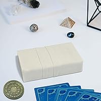 Vista 4 de Knana 3 piezas Soporte para cartas de Tarot, Bolso de Terciopelo para Tarot, Accesorios de Tarot - Blanco y Gris