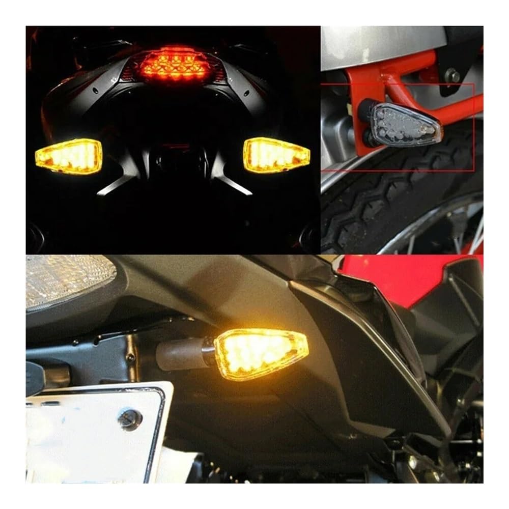 Generique Moto Arrière Lampe Clignotants Universels À 14 LED Pour Motos, 12V, Indicateur Arrière, Feu