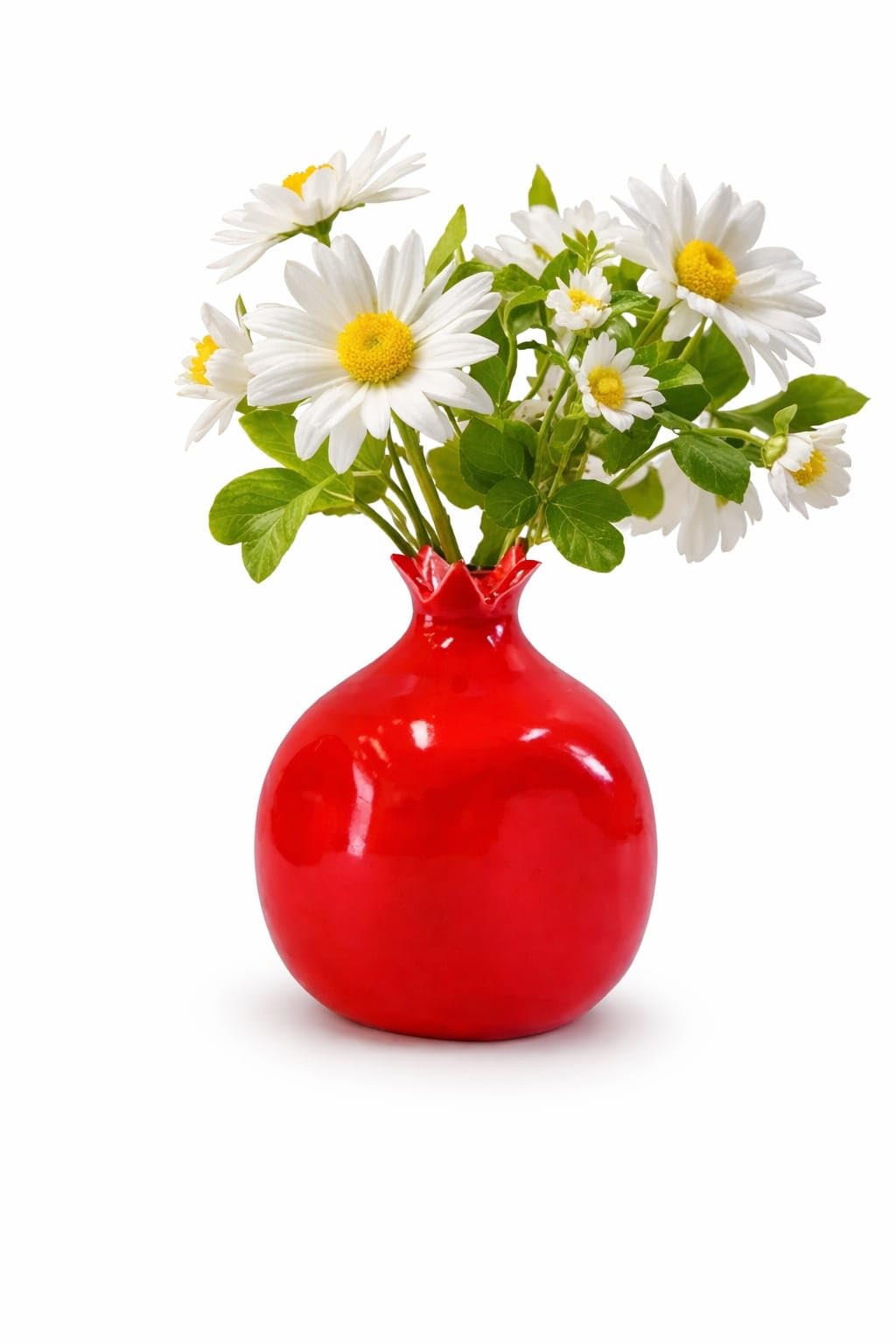 Pomegranate Shaped Ceramic Vase, Red Decorative Flower Vase for Home Decor and Showpiece-image-29