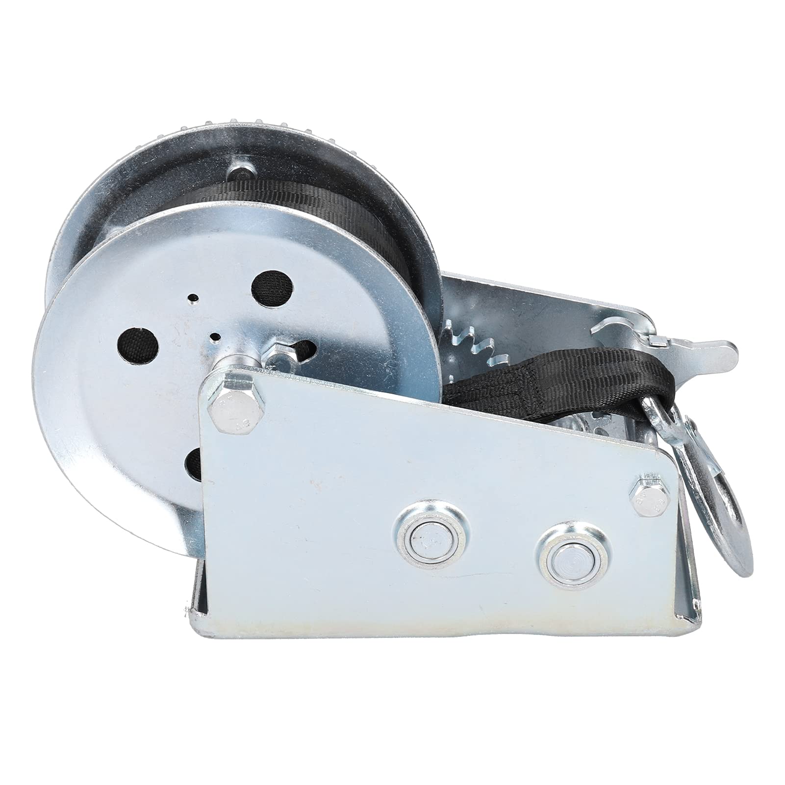 FTVOGUE Cabrestante Manual de Acero Al Carbono con Manivela para Remolque, 2500 Libras con Freno de Mano de Cuerda Trenzada de 10 M, Trinquete Reversible para Remolque de Barco, Jardinería, Uso en