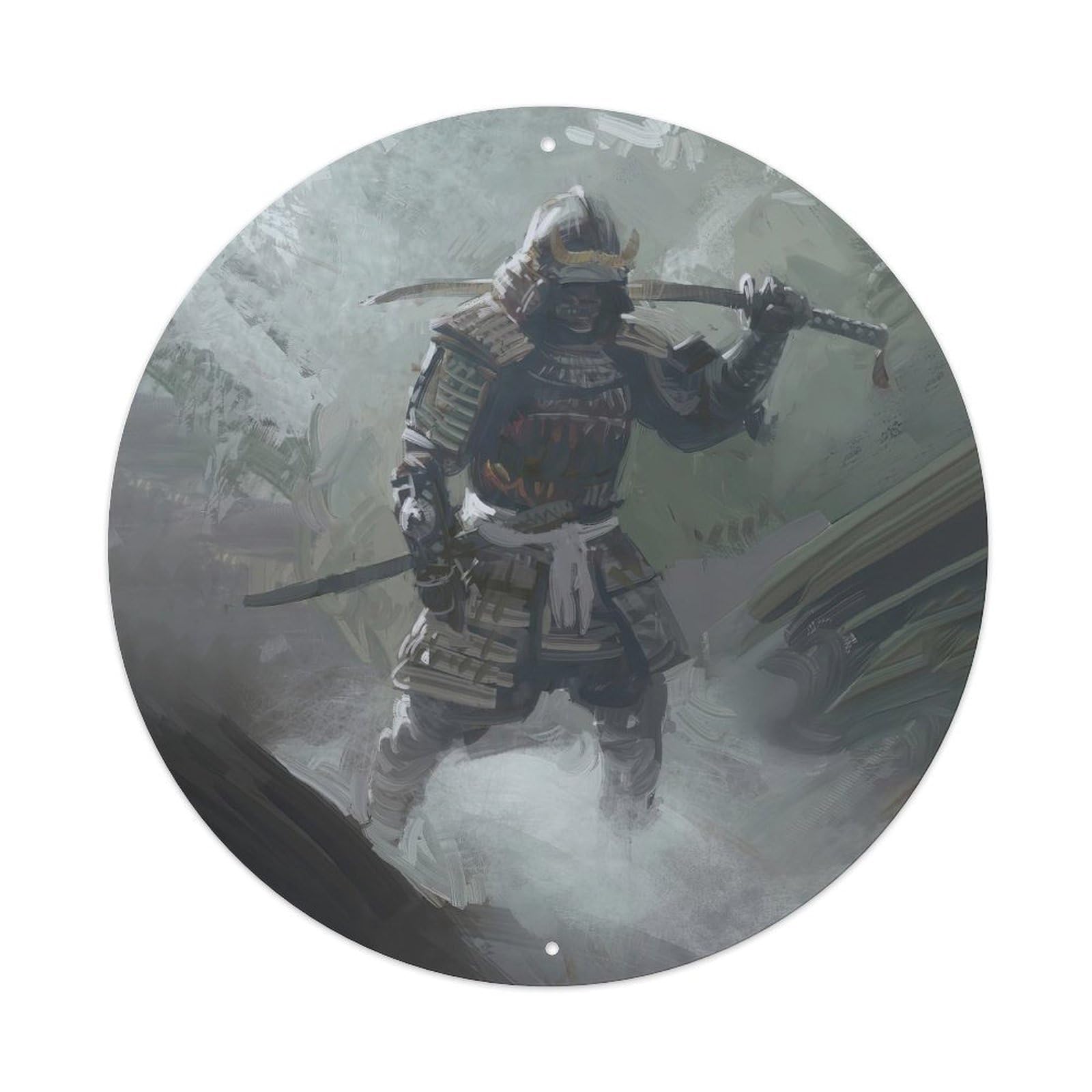 Japanese Ghost Samurai Dark Fantasy Warrior Metal Tin Sign