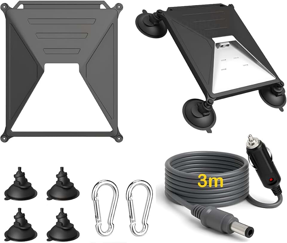 Suporte Teto Ventosa Carro Starlink Mini com Cabo 3m Fixação Segura Instalação Fácil Veicular Viagem Trailer Motorhome Barco Acessório Original Athenix Internet Satélite