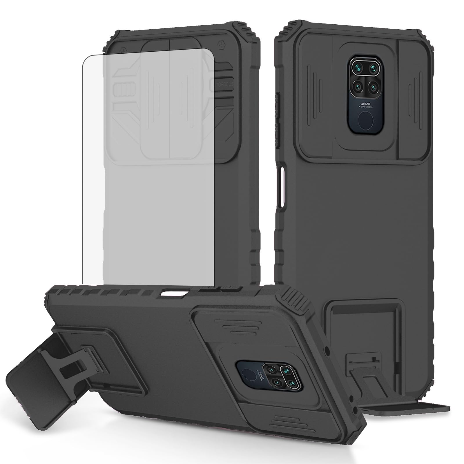 Coque Redmi Note 9 Cellules Souples Anti-Impact avec Protection d'Écran Intégrée