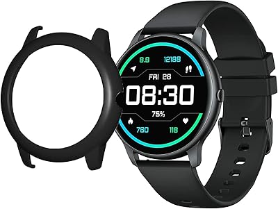 Compatible for YAMAY SW022 Case, Lamshaw PC Protective Bumper Cover Shell Skin Lightweight Compatible for YAMAY SW022 / 022 / AGPTEK LW11 Smartwatch (Black)