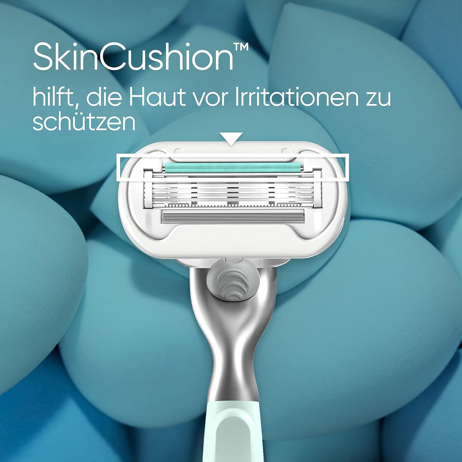 Gillette Venus Deluxe Smooth Sensitive Rasierklingen Damen, 8 Ersatzklingen für Damenrasierer mit 5-fach Klinge, Weiß