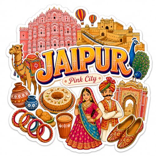 Image of Zesta Wooden Fridge Magnets Set | Refrigerator Decor Magnets for Kitchen | India Souvenir Fridge Magnet Collection | Wooden Magnet for Fridge Door Decoration (Jaipur)