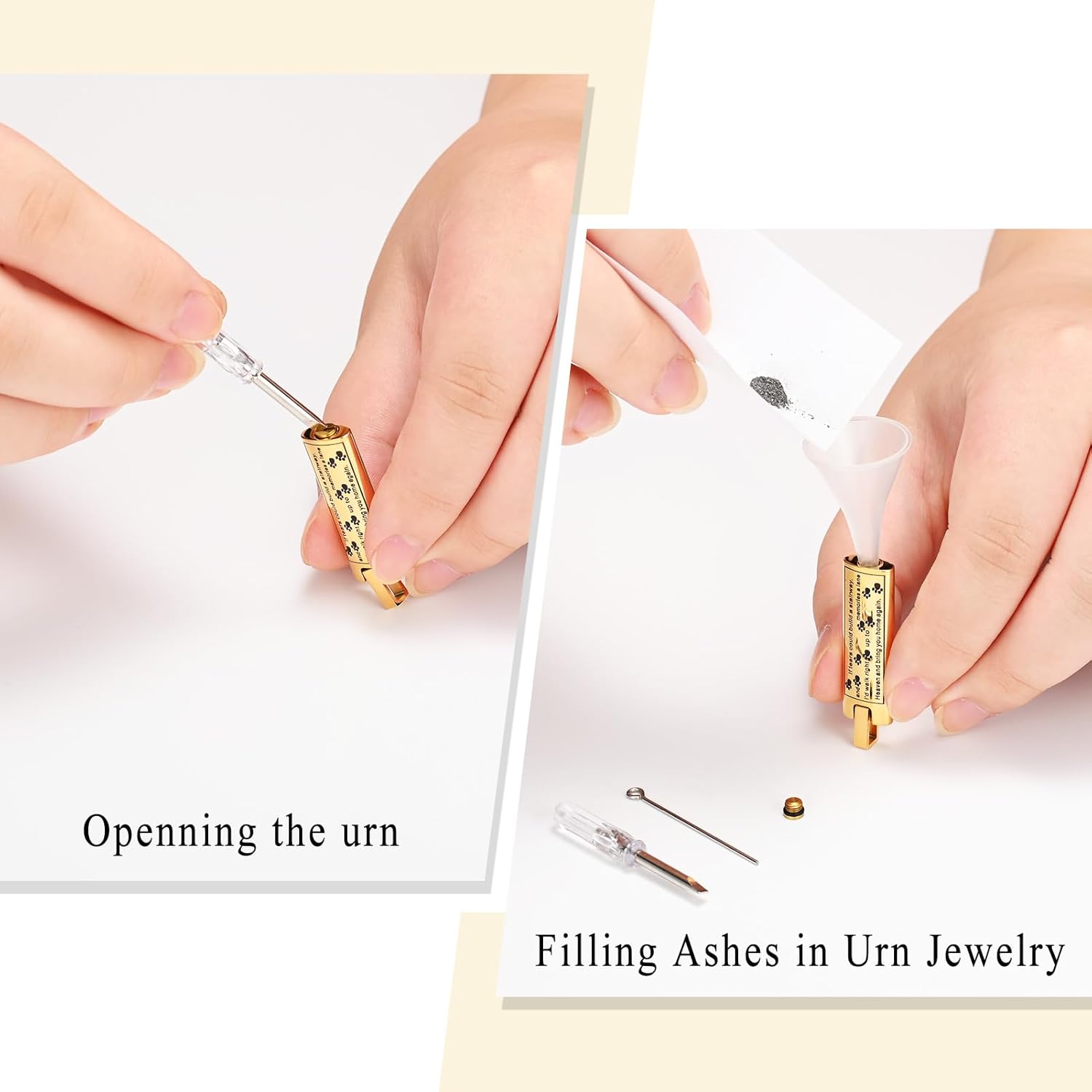 Oinsi Pet Urn Necklace for Ashes Stainless Steel Cremation Jewlery Paw Print Keepsake Memorial Ashes Necklace for Dogs Cats - Image 4