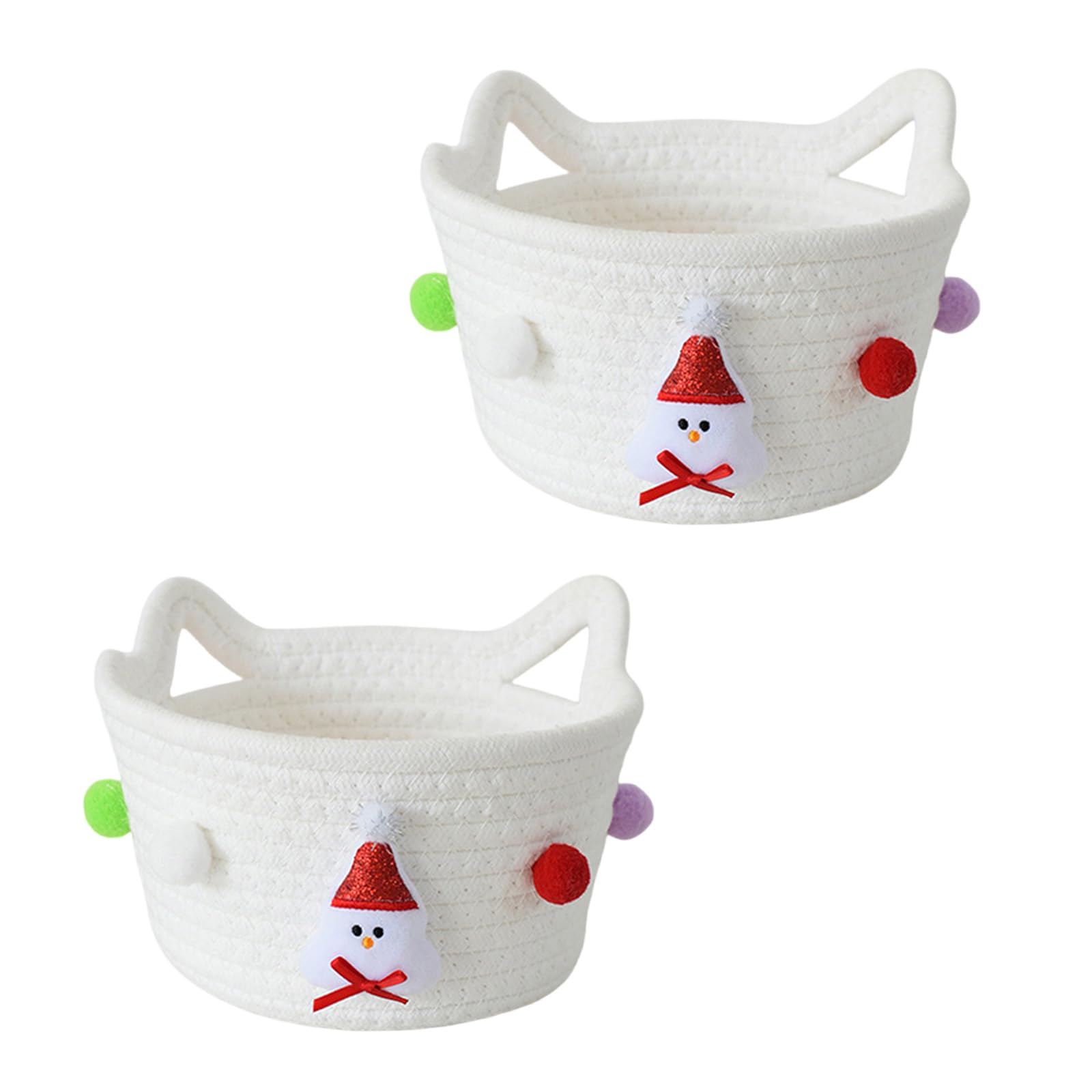yanwuwa Decorative Cotton Rope Basket Decorative Toy Container Storage Basket for Christmas Enthusiasts and Home Organizers Cotton Rope Organiser