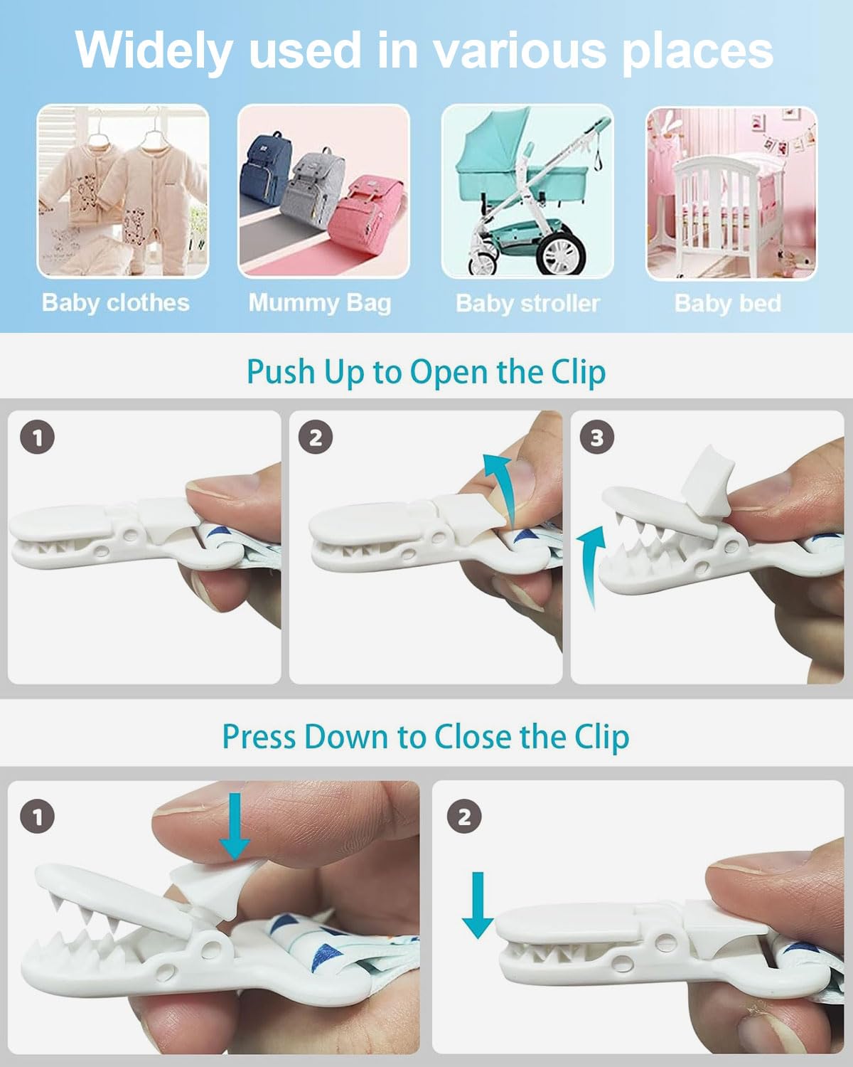 ZEXIJOW Attache Sucette Bébé,Lot de 5 attaches-tétines avec sangles en coton,Pacifier Clip Chain,Garde la Tétine Propre,Douce et Flexible,Durable–Haute Ténacité Pour Bébés Garçons et Filles - 4