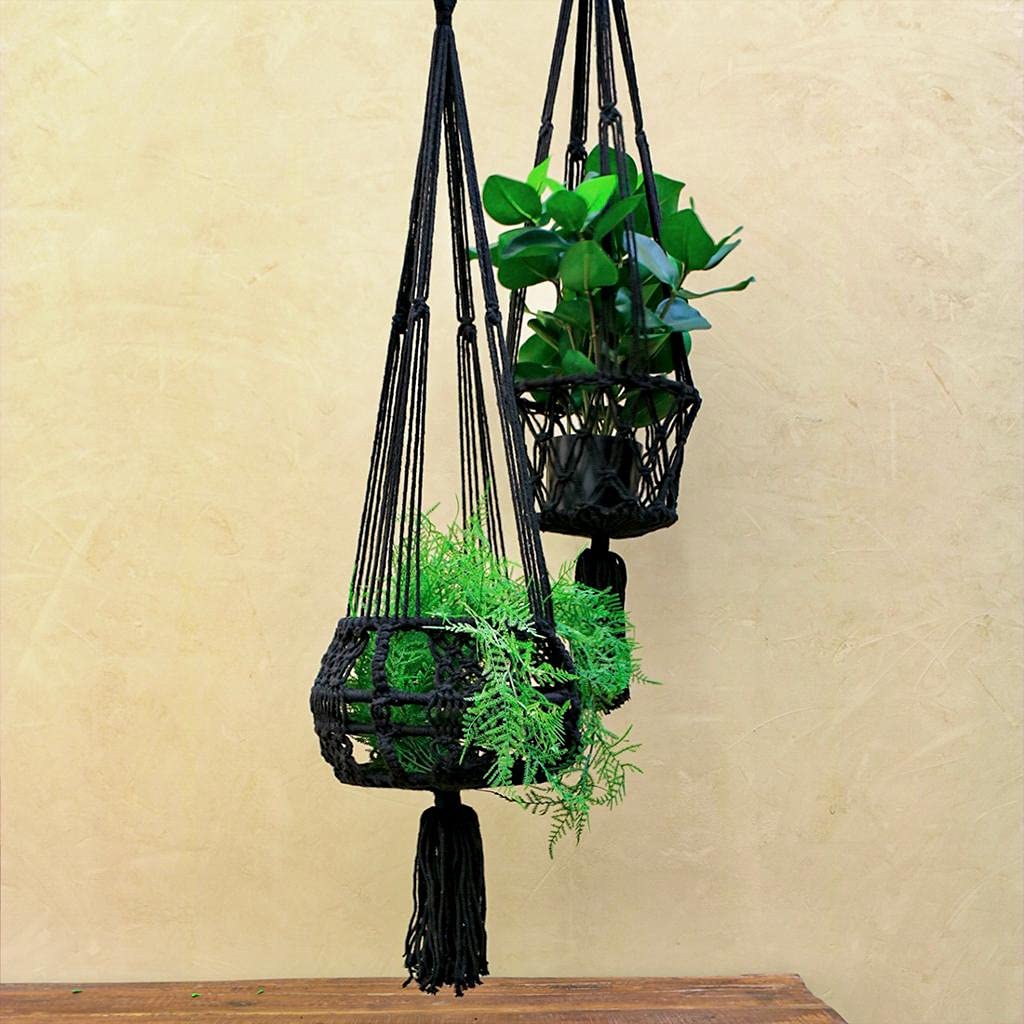 STUFF Loft Macramé suspendu en coton Ø 20 cm x H 105 cm
