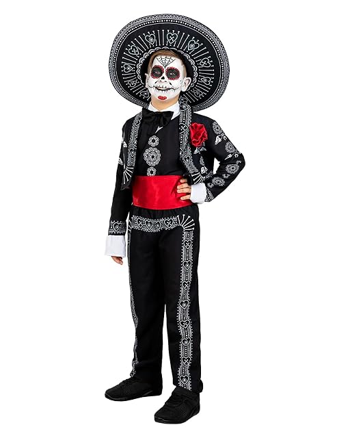 Funidelia Disfraz de Mariachi para niño con sombrero, Traje del Día de los Muertos infantil, Disfraces…
