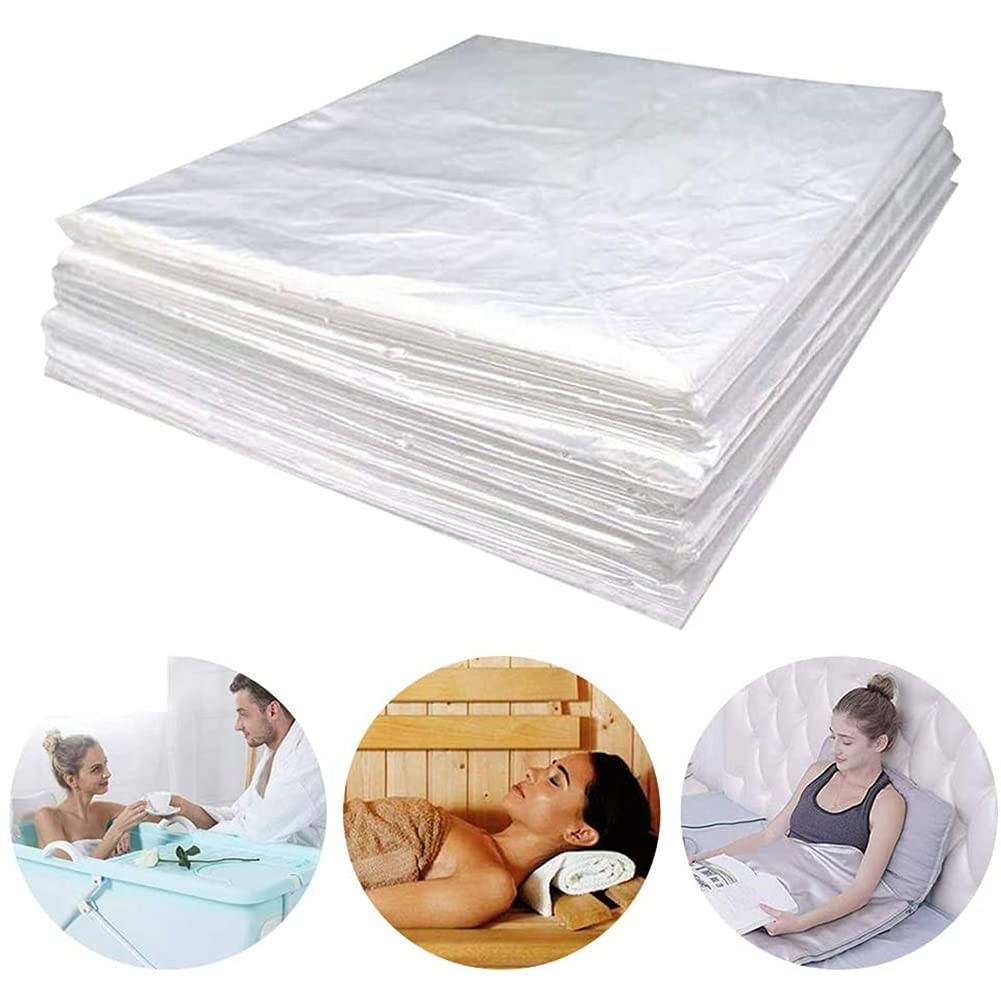 TEMKIN Bolsas de Sauna, láminas de plástico para Envoltura Corporal utilizadas Dentro de una Manta de Sauna de Infrarrojos lejanos, 86 x 47 Pulgadas, Paquete de 50 Unidades