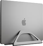 Elestoria Aluminum Vertical Laptop Stand with Gravity Auto-Lock – Adjustable Laptop Holder Vertical fits MacBook Pro/Air, Chromebook & Gaming Laptops up to 17.3" – Space-Saving Desktop Dock - Silver