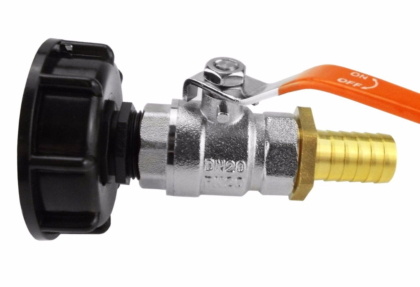 IBC S60x6 Water Tank Outlet Connection/Adaptor + a Range of tap Fittings (Full Flow Valve (3/4" Barb))