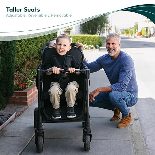 Miniatura 5 de WONDERFOLD W2 Elite Pro Stroller Wagon (2 Seater) - Collapsible Wagon Stroller with Seats with 5-Point Harnesses, Adjustable Push Handle, and