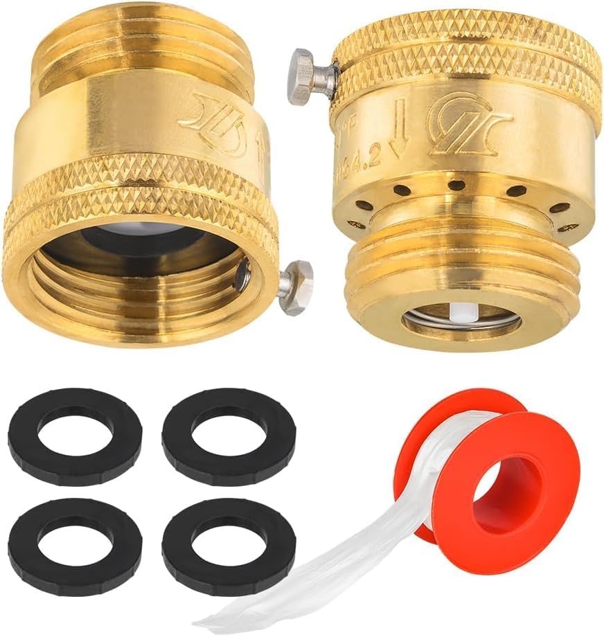 40-Pack EFIELD Anti Siphon Vacuum Breakers Set, 3/4 Inch Backflow Preventer for Garden Spigot, RV, Solid Brass Anti-Backflow Valve with Sealing Tape and washers,(BIBCOCK004-40PCS)