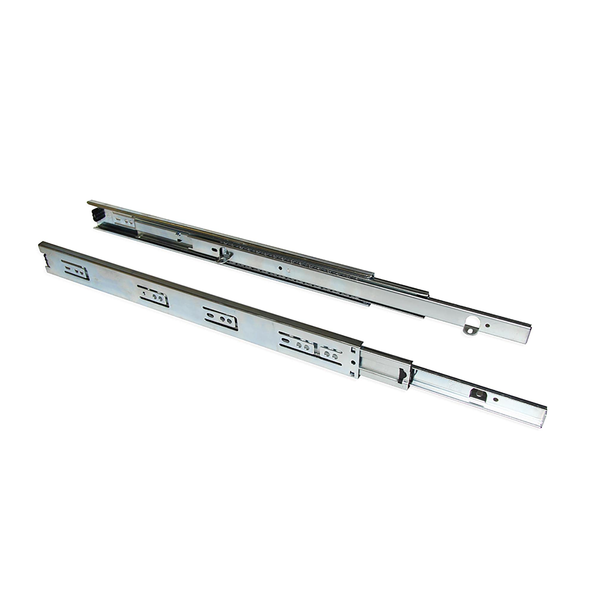 Emuca - Glissières pour tiroir avec roulement à billes 45mm x 500mm, Lot de 1 paire de coulisses à sortie totale avec équerres