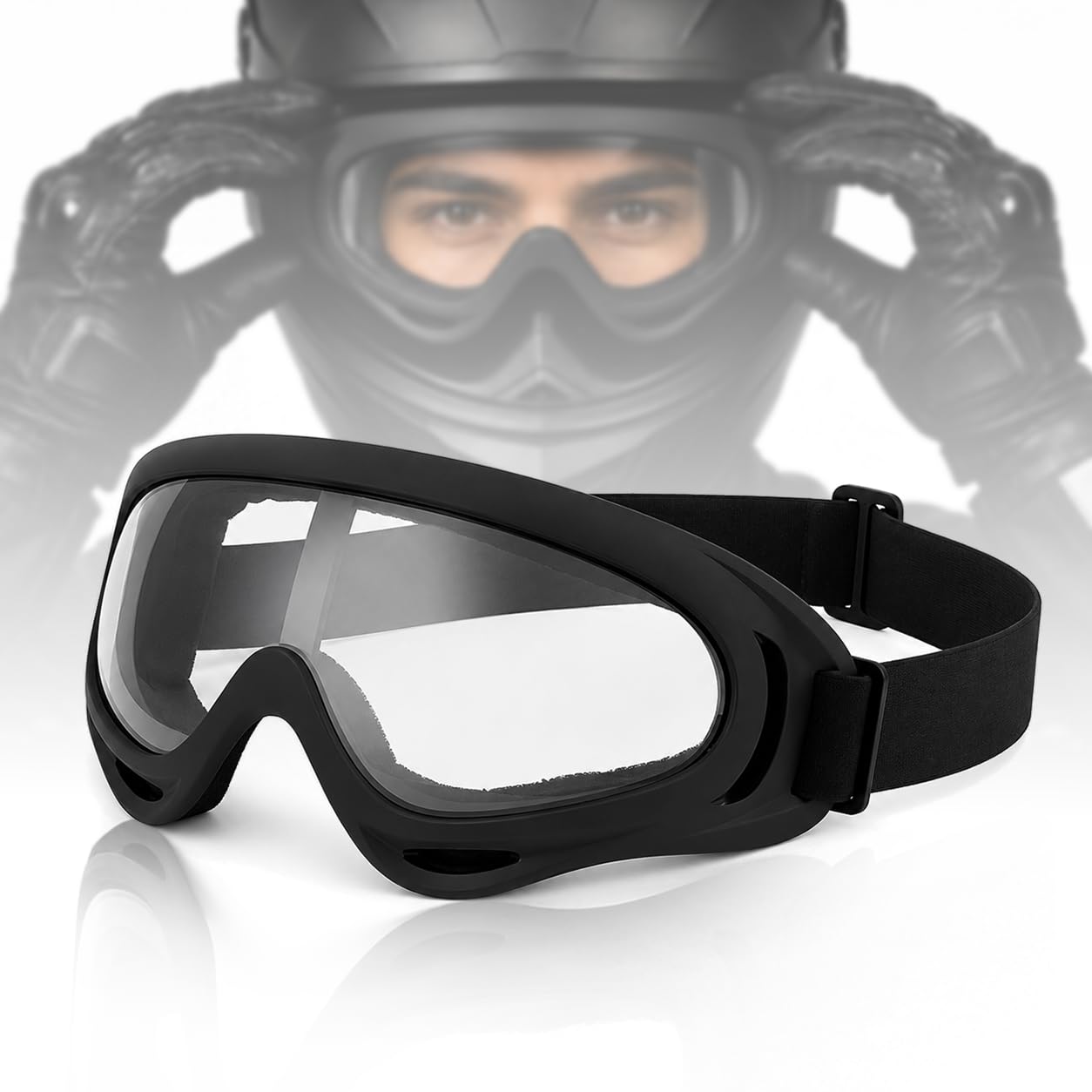 OBEROI'S TRADERS Motorcycle Helmet Goggles | Anti-UV, Windproof Bike Riding Glasses | Dirt Bike, ATV, Cruiser, Outdoor Sports Eyewear for Men & Women-picture-17